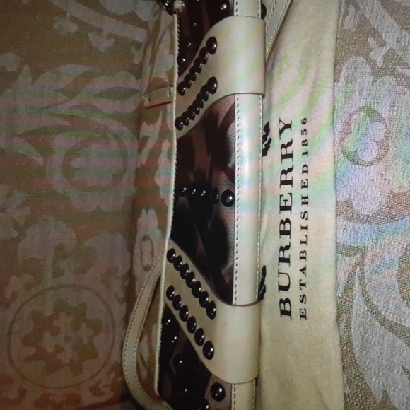 BURBERRY ABSTRACT SMOKED NOVA CLUTCH PURSE AUTHENTIC STUDDED - Picture 8 of 10